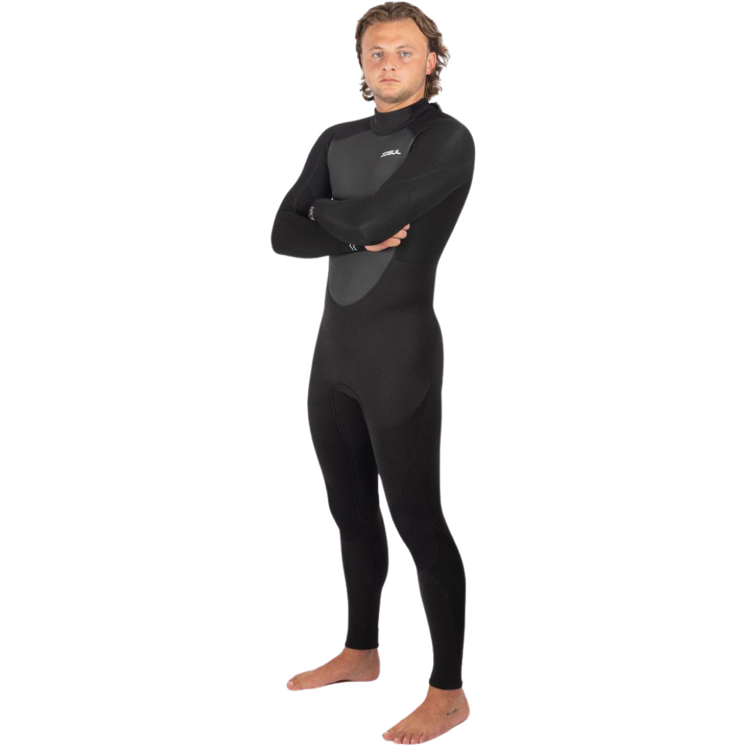 2025 Gul Mens Response 3/2mm Flatlock Back Zip Wetsuit RE1321-C1 - Black